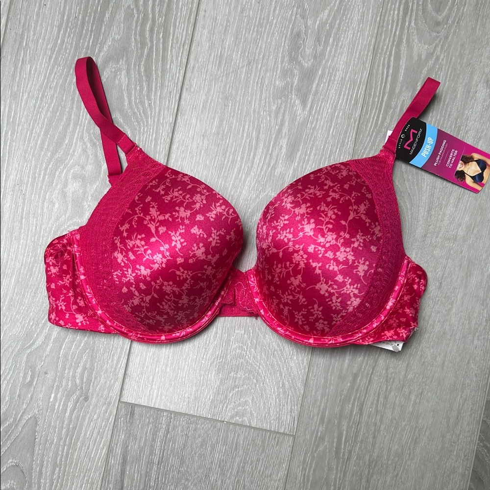 Maidenform women’s natura boost Demi bra strawberry rouge lovely stem